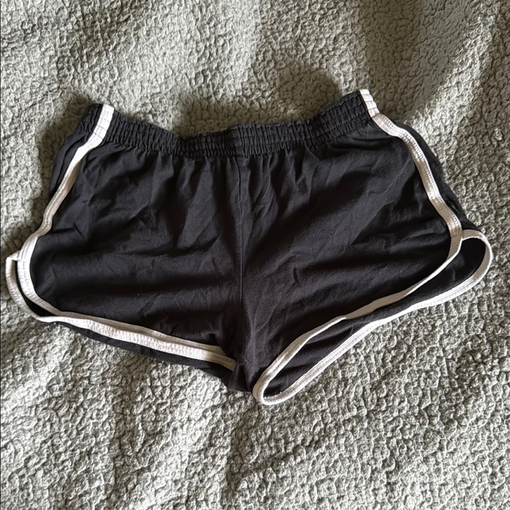 Soffe Women's Black Athletic Shorts with White Trim
